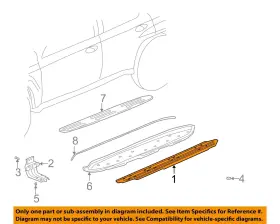 15252978 Gm Oem 08-09 Envoy Pillars Rocker Floor Exterior Trim-running Board