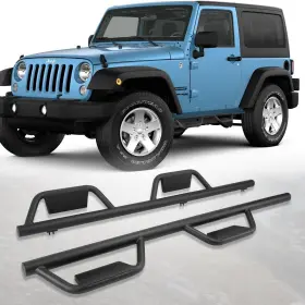 Hawkley 704771224947 Running Boards Side Steps For 2007- 2018 Jeep Wrangler Jk Unlimited 4 Door Steel