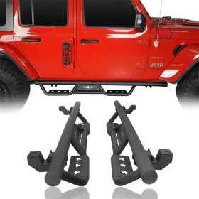 Hooke Road 414738787591 Fit For 18-24 Wrangler Jeep Jl 4 Door Textured Steel Wide Drop Side Step Board