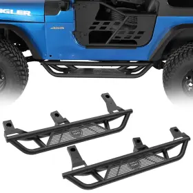 Bxg.1036-1s Hooke Road Heritage-stamped Side Steps For 1997-2006 Jeep Wrangler Tj Excludes Unlimited