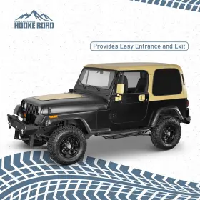 Bxg.1065-s Hooke Road 2pcs Off-road Side Step Nerf Bar Running Board Fit 1987-1995 Jeep Wrangler Yj #3