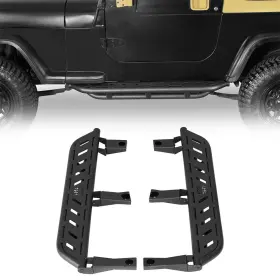 Bxg.1065-s Hooke Road 2pcs Off-road Side Step Nerf Bar Running Board Fit 1987-1995 Jeep Wrangler Yj