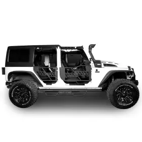 Bxg.2010 Hooke Road Black Wide Drop Side Step Nerf Bars Pads For Jeep Wrangler Jk 2007-2018 4 Door #2