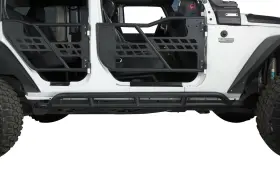 Bxg.2012 Hooke Road 2x Steel Side Steps Nerf Bars Running Board Fit 2007-2018 Jeep Wrangler Jk 4door #3