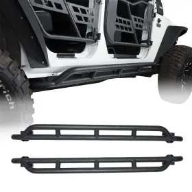 Bxg.2012 Hooke Road 2x Steel Side Steps Nerf Bars Running Board Fit 2007-2018 Jeep Wrangler Jk 4door