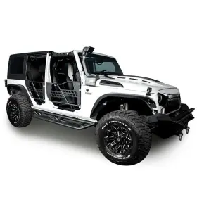 Bxg.2013 Hooke Road Black Steel Running Board Nerf Bar Side Steps For 2007-2018 Jeep Wrangler Jk 4dr #2