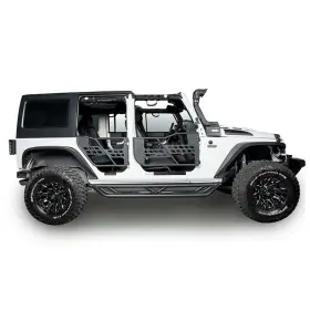 Bxg.2013 Hooke Road Black Steel Running Board Nerf Bar Side Steps For 2007-2018 Jeep Wrangler Jk 4dr #3