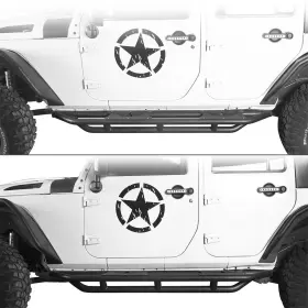 Bxg.2026 Hooke Road Side Step Nerf Bars Running Boards Textured Black For Jeep Wrangler Jk 2007-2018 #3