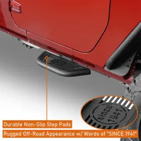 Bxg.2095-s Hooke Road 2pcs Side Hoop Step Nerf Bar Running Board Fit 07-18 Jeep Wrangler Jk #2