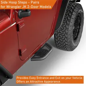 Bxg.2095-s Hooke Road 2pcs Side Hoop Step Nerf Bar Running Board Fit 07-18 Jeep Wrangler Jk #3