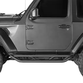 Bxg.3045 Hooke Road 2x Textured Steel Tubular Side Step Nerf Bars For 18-24 Jeep Wrangler Jl/jlu #3