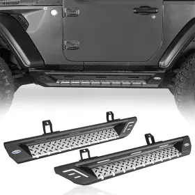 Bxg.3051 Hooke Road Stainless Steel Running Board Side Step Nerf Bars For Jeep Wrangler Jl 18-24 2dr