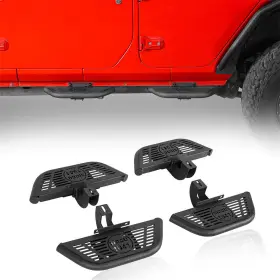 Bxg.3059-s Hooke Road Front And Rear Door Side Hoop Steps Kit Running Boards For Jeep Wrangler Jl 18-25