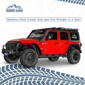 Bxg.3079-s Hooke Road Fit 18-24 Jeep Wrangler Jl 4-door Steel Tubular Slider Rocker Guard Side Step