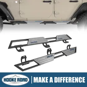 Bxg.3084-s Hooke Road Running Board Nerf Side Step Bars For 2018-2025 Jeep Wrangler Jl 4dr