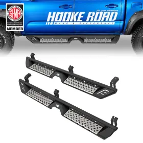 Bxg.4225 Hooke Road Steel Running Board Truck Side Nerf Step Bars For 05-23 Toyota Tacoma Double Cab