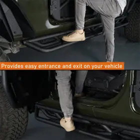 Bxg.7000 Hooke Road 2 Tubular Steel Side Step Running Board Nerf Bar For 2020-2024 Jeep Gladiator Jt #2