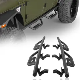 Bxg.7001-s Hooke Road 2x Steel Side Step Nerf Bar Running Board Black For Jeep Gladiator Jt 2020-2024