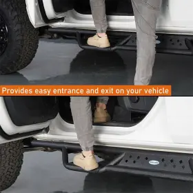 Bxg.8901 Hooke Road Textured Steel Side Step Nerf Bar Running Board For 2021-2024 Ford Bronco 4-door #3