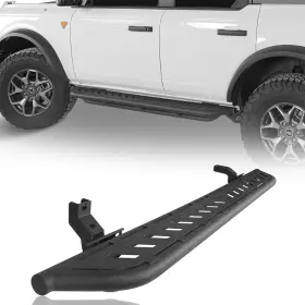 Bxg.8902-s Hooke Road 2x Side Step Nerf Bars Running Boards Textured Fit 2021-2024 Ford Bronco 4-door