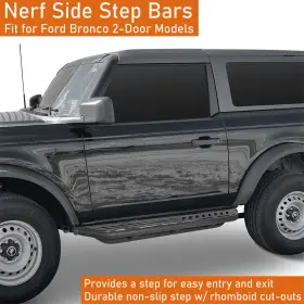 Bxg.8926-s Hooke Road 2x Nerf Side Step Bar Running Board Fit 2021-2024 Ford Bronco 2-door #3