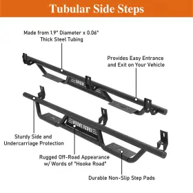 Bxg.9103-s Hooke Road 2pcs Tube Slider Rocker Guard For 2015-2024 Chevy Colorado And Gmc Canyon Crew Cab #2