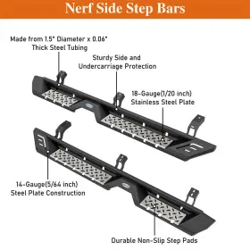 Bxg.9817 Hooke Road 2pc Nerf Side Step Bar Running Board Steel Aluminum Fit 2014-2024 Toyota 4runner #2