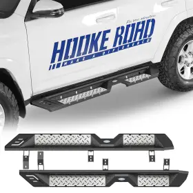 Bxg.9817 Hooke Road 2pc Nerf Side Step Bar Running Board Steel Aluminum Fit 2014-2024 Toyota 4runner