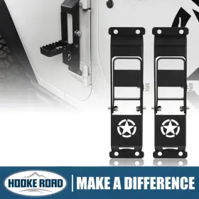 Mmr.21713 Hooke Road Pair Steel Folding Door Hinge Steps For 2007-2018 Jeep Wrangler Jk