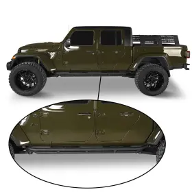 Qp.bxg-902 Hooke Road Fit For Jeep Gladiator Jt 20-24 Pickup 4 Door Textured Black Side Steps Tubular #2