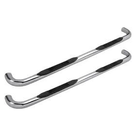 113-0393 Iconic Accessories For Ford F-150 15-24 3 Inch Cab Length Polished Round Tube Step Bars