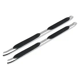 124-0293 Iconic Accessories For Ford F-150 15-24 4 Inch Cab Length Polished Oval Tube Step Bars W 30 Degree Bend