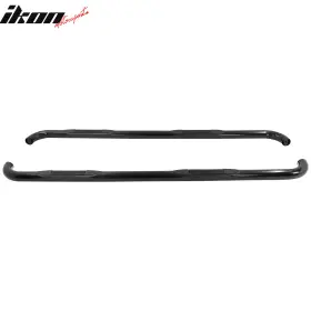 12-b07s0824 Ikon Motorsports Fits 10-19 Dodge Ram 2500 3500 Mega Cab 3 Inch Side Step Nerf Bar Running Boards