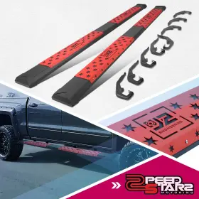J2stepbztl8303bkrd J2 Engineering Pair 6 Inch Wide Running Boards Side Step Bar For 07-19 Silverado Sierra Crew Cab