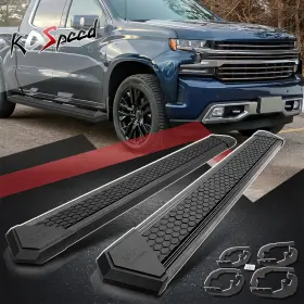 Ko67735s J2 Engineering 8 Inch Black Ss Running Board Side Step Bar For 19-21 Silverado/sierra Crew Cab