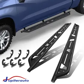 4296bm03650103 Jupiterauto Set 2 Running Boards Bars Side Steps For 19-24 Silverado Sierra 1500 Crew Cab