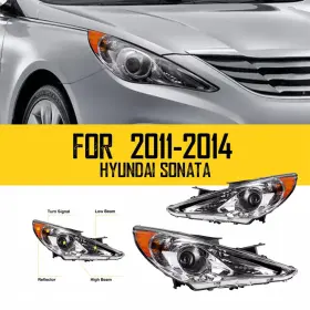 Bul898689 Kac Pair Headlights Assembly For 2011-2014 Hyundai Sonata Headlamp Replacement Set #2