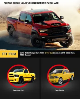 Top132231 Kac Running Boards For 2019-2022 Dodge Ram 1500 Crew Cab Side Step Nerf Bars Kyx #3