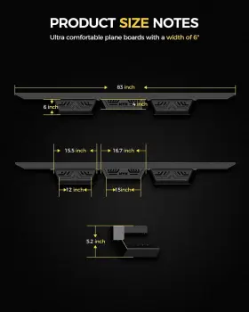 Kyx 679944515354 6 Inch Running Boards Fit For Ford F150 Super Crew Cab 2015-2022 Side Step Bars New #3