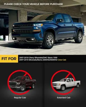 Mia200837 Kyx Running Boards For 07 08-18 Chevy Silverado/gmc Sierra 1500 Crew Cab Side Steps #2