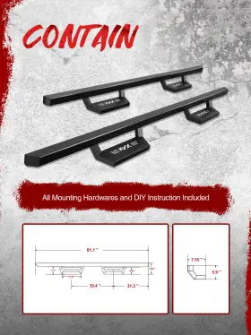 Tho216173 Kyx For 2005-2023 Toyota Tacoma Double Cab Side Steps Running Boards Nerf Bars #3