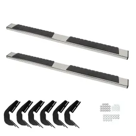 Qs471744qr Lablt Running Boards 6 Inch For 2019-2024 Dodge Ram 1500 Crew Cab Black Silver
