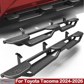 Lamdemotorus Ss-t304 2pcs Black Running Board Side Step Nerf Bar For 2024-2026 Toyota Tacoma Crew Cab