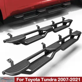 Lamdemotorus Ss-t306 2pcs Black Running Board Side Step Nerf Bar For 2007-2021 Toyota Tundra Crew Max