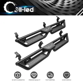 Ledkingdomus 197839363250 Running Boards For 2005- 2023 Toyota Tacoma Double Cab Two-stairs Side Step Bars