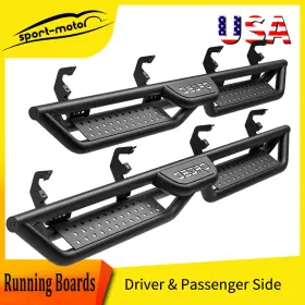 Ledkingdomus 197839878945 6 Inch Running Boards For 19-24 Silverado Sierra Crew Cab Truck Side Steps Nerf Bars