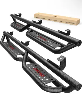 Ledkingdomus 199449057949 Running Boards For 2007-2018 Silverado 1500 Crew Cab Drop Step Side Nerf Bar Blk