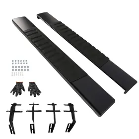 45i6dh Maxpeedingrods 6 Inch Side Steps Running Board Black For Ford F150 2015-2024 H Style Step Rails