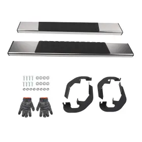 4c3ikj Maxpeedingrods 6 Inch Running Board Black For Chevy Silverado Gmc Sierra Hd 2019-2025 Step Rails