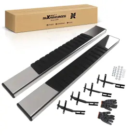 62a5w8 Maxpeedingrods 6 Inch Wide Nerf Bars Side Steps For Ford F150 15-2026 H Style Non-slip Protection